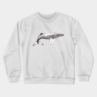 Humpback whale ink black and white Crewneck Sweatshirt